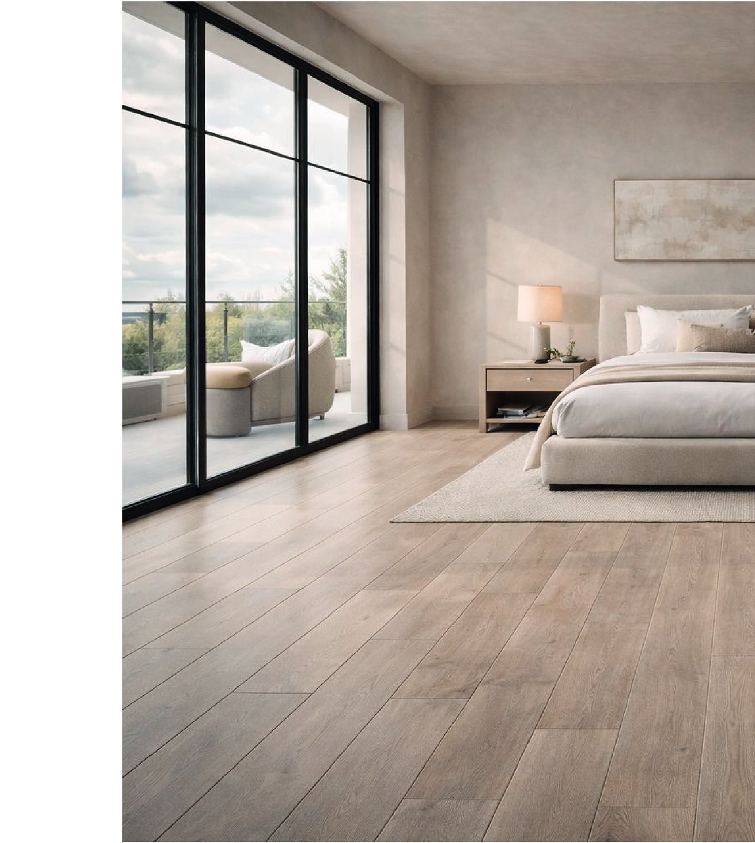 Piso SPC Nudra tipo madera en recámara