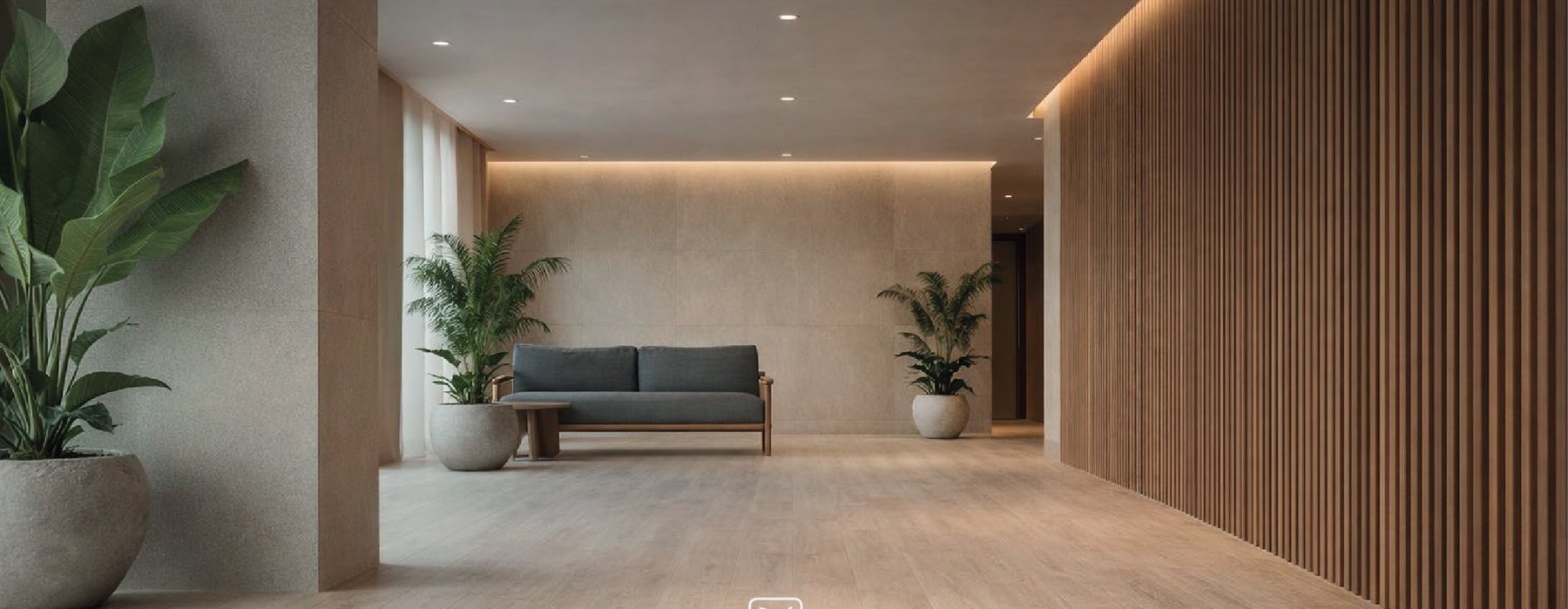 Piso SPC Nudra instalado en un espacio comercial contemporáneo